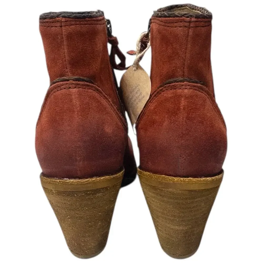 Sofft Taylie Waterproof Suede Leather Heeled Ankle Boots Womens Size 8.5  Red